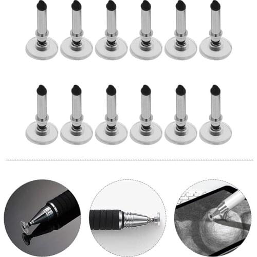 12pcs Universal Replacement Disc Tips for Touch Screen Devices (Silver)