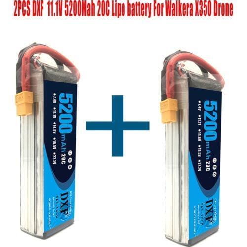 2PCS 11.1V 5200Mah 3S 20C DXF Lipo Battery For Walkera QR X350 PRO RC Drone Quadcopter SPARE PARTS Upgrade Parts