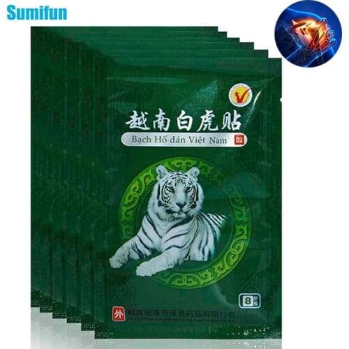 8Pcs Sumifun Vietnam White Tiger Sticker Muscle Relaxation Herbs Plaster Joint Pain Killer Back Neck Body patches C053