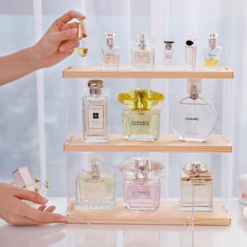 Acrylic Cosmetic Perfume Display Stand Dustproof Makeup Organizer Clear Nail Polish Holder Skincare Cabinet Lipstick Storage Box