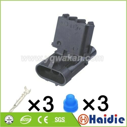 Free shipping 5sets 3pin delphi 2.5series auto wiring plug waterproof male electric cable connector 12010717