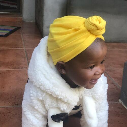 HanXi Baby Turban Hat Snails Flower Children Inidan Hat Cotton Blend Newborn Solid Beanie