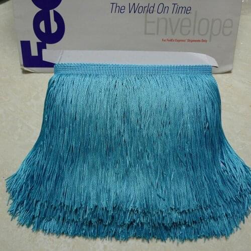 10 Meters 15cm 6" Long Turquoise Color Latin Dress Tassel Fringe