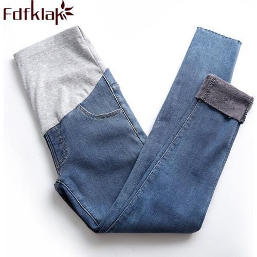 Bregnant Clothes 2019 New Autumn Winter Thicken Warm Pregnant Trouser Pregnancy Pants Maternity Jeans Plus Size M-3XL Fdfklak