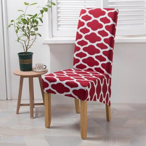 Spandex Stretch Printed Morocco Chair Cover Stretch Dining Room Chair Covers Kitchen Spandex Seat Case Hotel Banquet Slipcovers