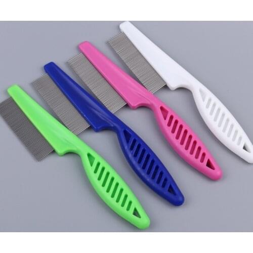 Cats And Dogs Pets Flea Combs Fine-Tooth Stainless Steel Needle Comb Deworming Eggs Catching Lice Grate Grooming Supplies