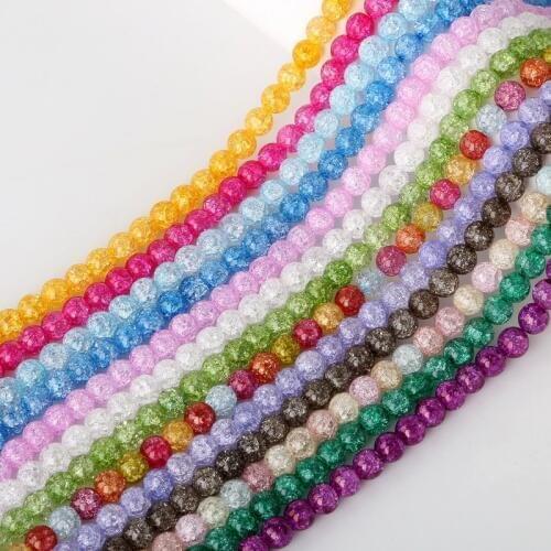 Hot Sale AAA High Quality Cracked Glass Crystal Round Loose Spacer Beads For DIY Necklace & Bracelet & DIY Jewelry Making