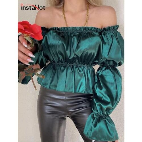 Атласные блузки InstaHot China At AliExpress