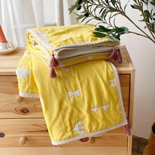 Cashmere Blanket For Home Sofa Bed Childrens Cotton Gauze Blankets Covers Quilt 6 Layers Of Cashmere Decorative Bedspreads