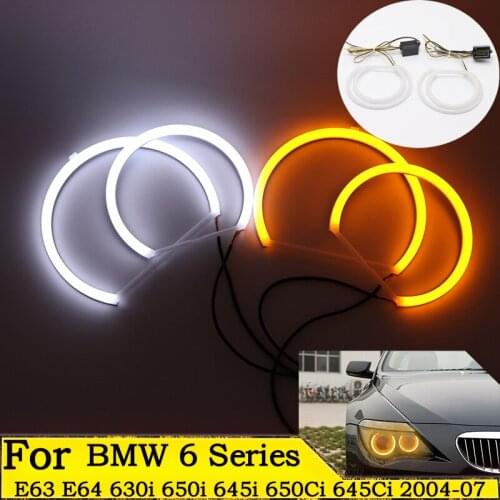 SMD Cotton Light Switchback LED Angel Eye Halo Ring Kit For BMW 6 SERIES E63 E64 630i 650i 645i 650Ci 645Ci M6 2004 2005-2007