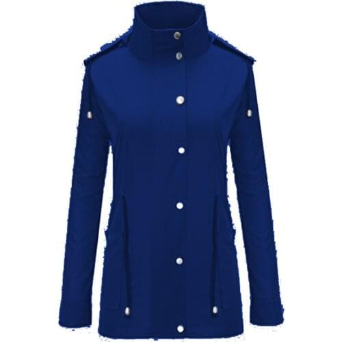 Lightweight Women Hooded Raincoats with Pockets & Drawstring Long Sleeve Waterproof Rain Jacket Outdoor Raincoat