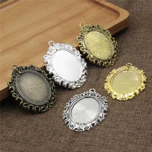 Fit 30x40mm Metal Oval Vintage Glass/Cabochon Frame bezel Settings, Bezel For DIY Bracelet 2pcs/lot K05424