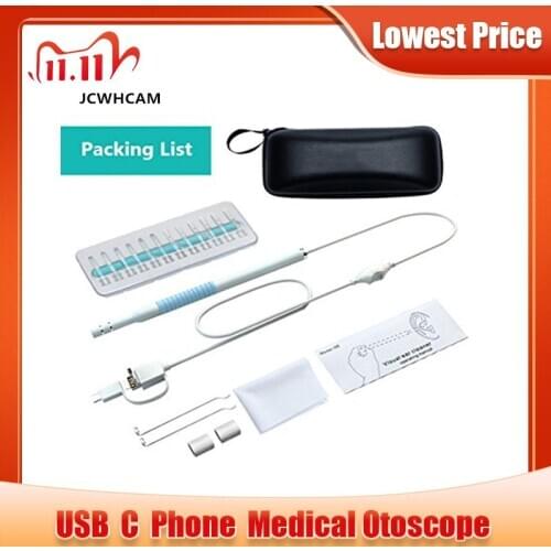 Mini Medical Endoscope Camera 5.5mm Lens Type C Ear Cleaning Android USB C Endoscope Visual Ear Spoon Earpick Otoscope Camera