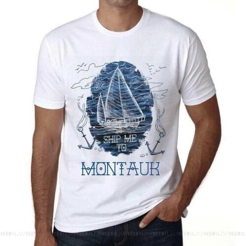 Ultrabasic Mens Graphic T-Shirt Ship Me To MONTAUK Cotton Tee Shirt New Cool Gym Tops