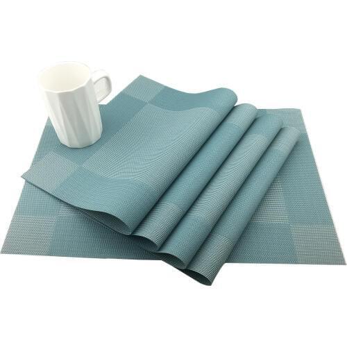 Set of 4 PVC Blue Beige Brown Place mat Dining Table Mats set Table Bowl Pad Napkin Dining Table Tray Mat Coasters Kids