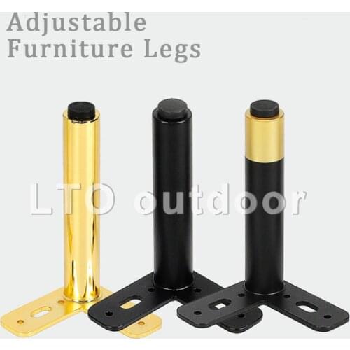 Adjustable Metal Furniture Legs Replacement for Sofa Office Couch Cabinet TV Stand Leg Black Iron with Screws
