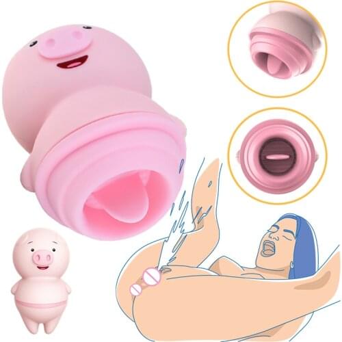 Cute Pig Licking Sucking Vibrators Sex Toys For Women Clitoris Sucker Tongue Nipple Licks Massage Female Adult Erotic Machine