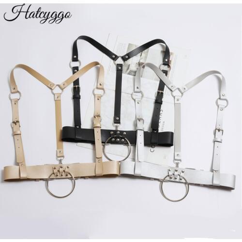 HATCYGGO Sex Women Punk Harajuku Wide Body Garters Toroidal Bondage Cage Sculpting Harness Waist Belt Straps Suspenders Belts