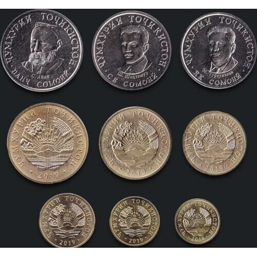 Tajikistan 2019 Coin Unc Full Set 9 Pieces Genuine Coins Real Original Coin