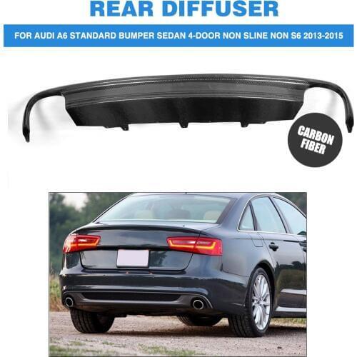 Carbon Fiber Rear Bumper Lip Diffuser Spoiler for Audi A6 Standard Bumper Sedan 4-Door Non Sline Non S6 2013 - 2015