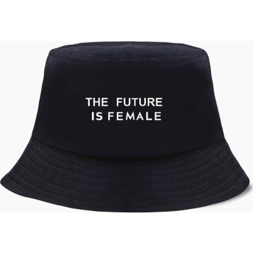 THE FUTURE IS FEMALE Panama Cap Bucket Hats Fishing Hat Women Men Bob Fisherman Caps Foldable Chapeau Sun Prevent Street Wear