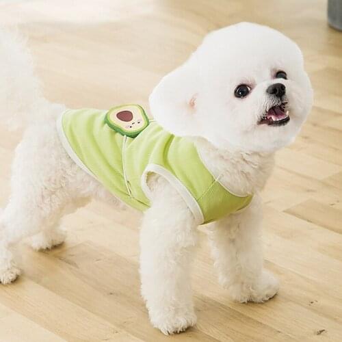 Dog Vest Summer Breathable Thin Pet Clothes Green Avocado Satchel Cat Two LeggedClothing for Puppy Dog Cat