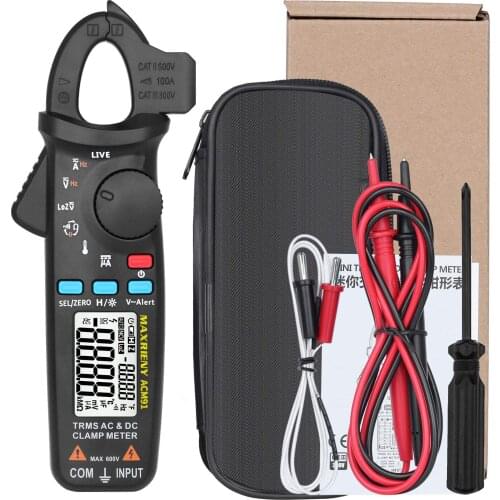 MAXRIENY ACM91 LCD Backlight Auto Range Clamp Meter AC/DC Voltage Current Resistance Capacitance Temperature Frequency Tester
