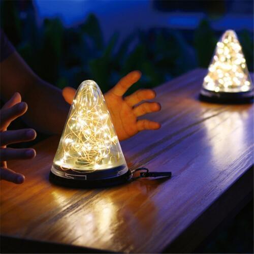 1/2pcs 40LED Solar Garden Lights Cone Shape Hanging Lamps Outdoor Waterproof IP65 Decorate Yard Patry Holiday Ripple Garden Lamp
