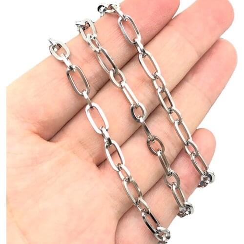 1Meter Stainless Steel Square 1:1 Long Hip Hop Chains Bulk For DIY Bracelets Necklace Ankle Jewelry Making Findings Wholesale