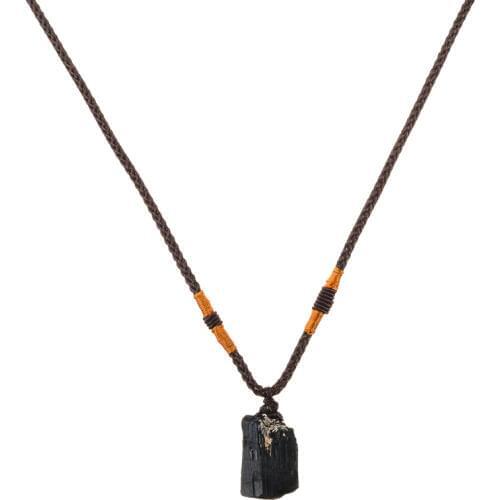 1PC Raw Natural Quartz Crystal Stone Accessories 25-30mm Mini Black Tourmaline Pendant Protection Gemstone Rock Home Decor