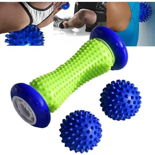 3Pcs Spiky Foot Roller Massage Ball Body Relax Pain Relief Back Leg Massager Set