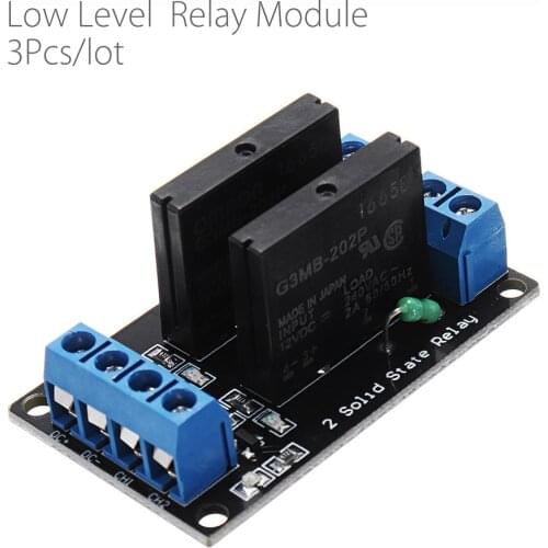 3Pcs/lot 2 Channel DC 12V Relay Module Solid State Low Level Trigger For Arduino 240V2A