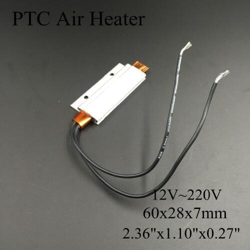5 pieces/lot) 12V/24V/220V 60x28x7mm PTC Thermostat Aluminum Heating Element Ceramic Air Heater Plate Chips Incubator