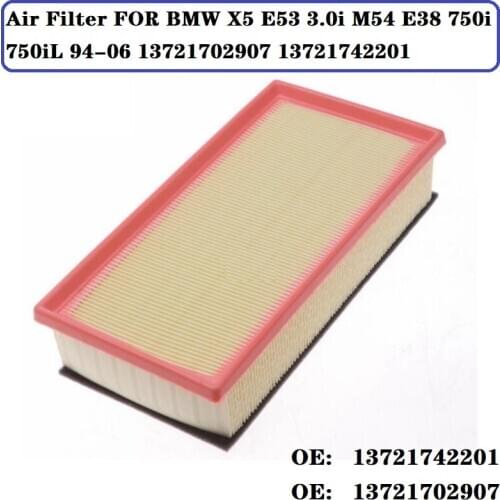 C29105 Engine Air Filter For BMW X5 E53 3.0i M54 E38 750i 750iL 94-06 OE# 13721702907, 13721702908, 13721742201, 13721742202