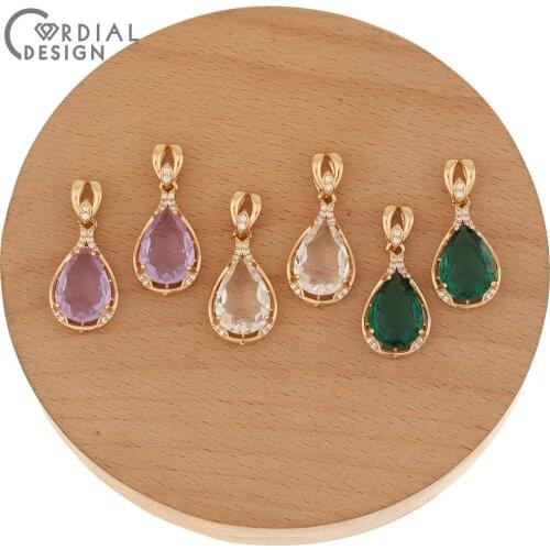 Cordial Design 30Pcs 13*29MM Crystal Pendant For Necklace/Jewelry Accessories/Hand Made/Jewelry Findings & Components/DIY Charms