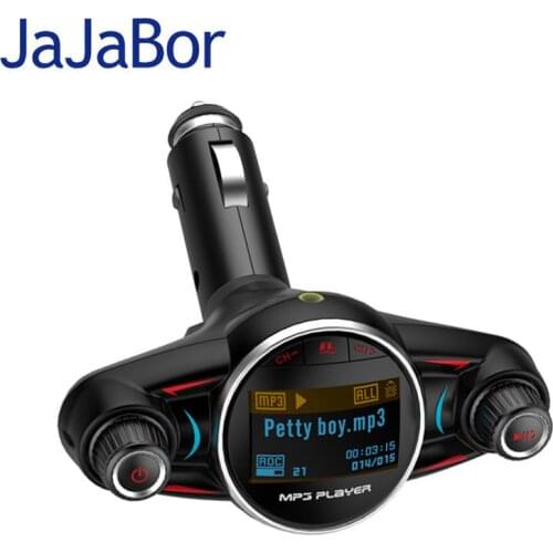 JaJaBor FM Transmitter AUX Audio Receiver TF Card U Disk Music USB Charger Handsfree Bluetooth-compatible Car Kit FM Modulator