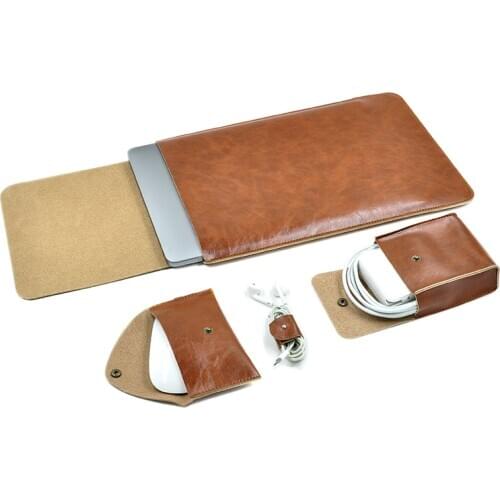 Combination Suit Laptop Bag Case Microfiber Leather Sleeve For M1 MacBook Pro Retina & Air 12 13 15 16 Ultra Thin Computer Bag