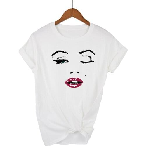 Summer Fashion Women T-Shirts Barcelona Style Marilyn Monroe Printed T Shirts Casual Slim Top Feminine Short Sleeve Tee