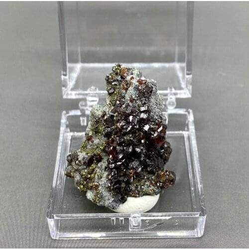 Best! 100% Natural rare sphalerite and pyrite Symbiosis mineral specimens stones and crystals healing crystal box size 3.4 cm