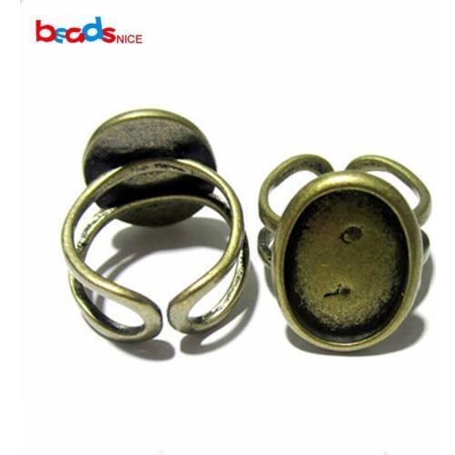 Beadsnice Brass Ring Bases Perfect for Cabochons most fashion design rings 13x18mm ring blanks in factory price stock ID7351