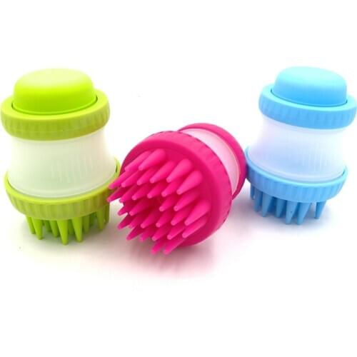 Pet Bathing Brush Multifunctional Massage Comb Cleaning Cat and Dog Bristles Shampoo Bath Storage Combo Pet Grooming Brush