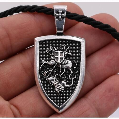 Mens Necklace Archangel St. Michael Holy Shield Protection Charm Russian Orthodox Pendant