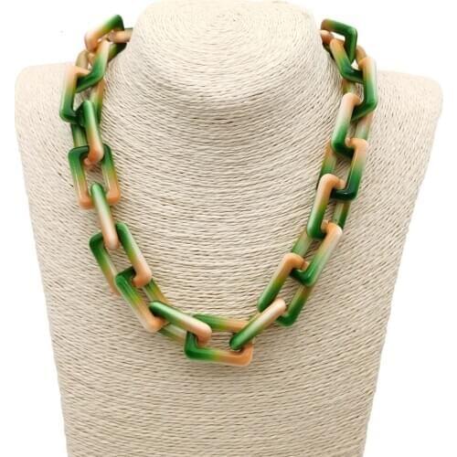 New Fashion Necklaces Colorful Plastic Thick Chain Statement Choker Collar Necklace Hip Hop Night Club Jewelry For Women