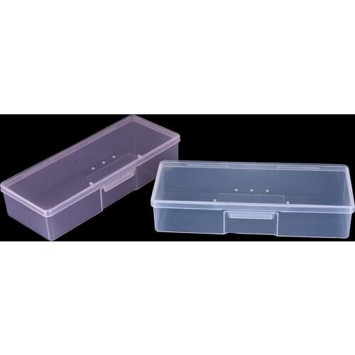 19*8 4cm plastic transparent Nail Supplies Tools Storage Box Buffer Files Push Grinding Blocks Organizer Case