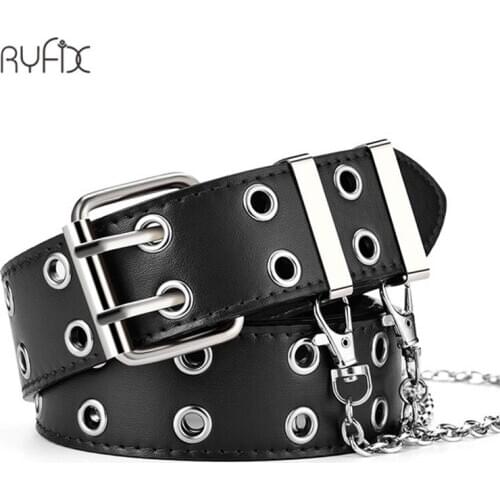 Ryfix Fashion Alloy Women Belt Belt Chain Luxury for Women Belt Genuine Leather New Style Fashion Pin Buckle Jeans Decorative