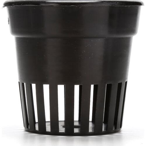 Mesh Pot Net Basket+Clone Collar Foam Insert Hydroponic Aeroponic Plant Nursery Trays & Lids 10Pcs