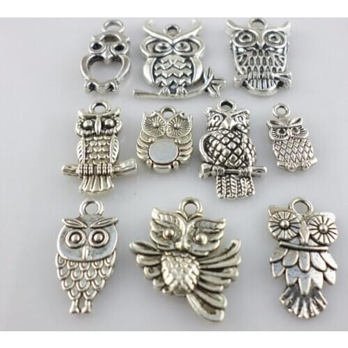 Mixed Owl Nighthawk Charms Pendants Bracelet Designs Jewelry Findings