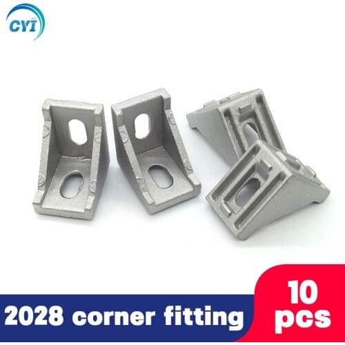 10pcs/lot 2028 corner fitting angle aluminum 20x28 L connector bracket fastener match use 2020 industrial aluminum profile