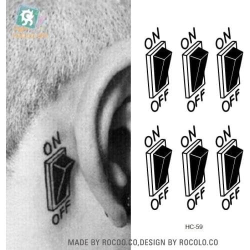 Waterproof Temporary Tattoo Sticker on body 3D power switch tatto stickers flash tatoo fake tattoos for men girl women