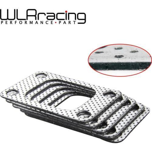 WLR - 5PCS UNIVERSAL Aluminum T2 T25 T28 TURBO TO MANIFOLD GASKET 4 BOLT FOR NISSAN SKYLINE 200SX PULSAR WLR4955